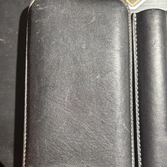 Authentic Coach Leather Cigar Case – Black – Holds 3 Cigars – Travel Humidor - Picture 6 of 6